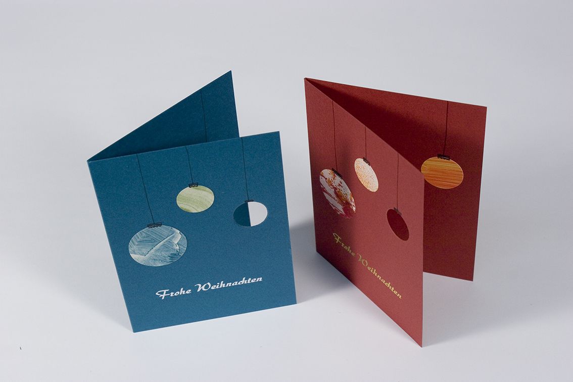  Weihnachtskarte "Baumkugeln", Karten