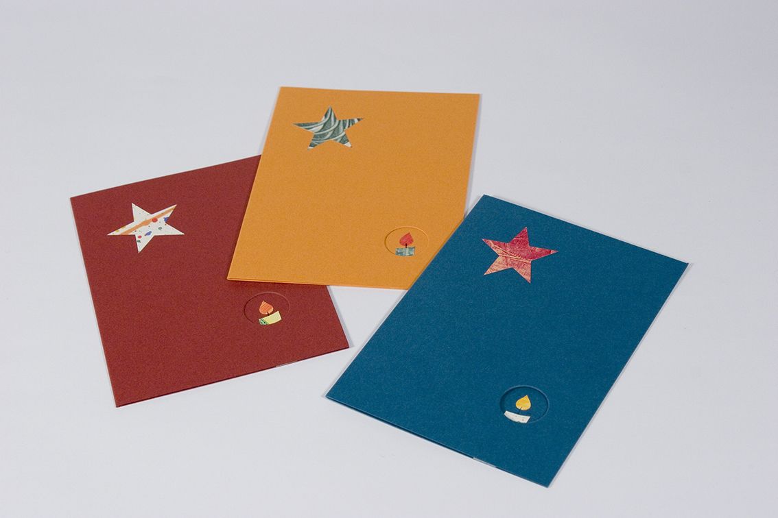  Weihnachtskarte "Stern und Kerze", Karten