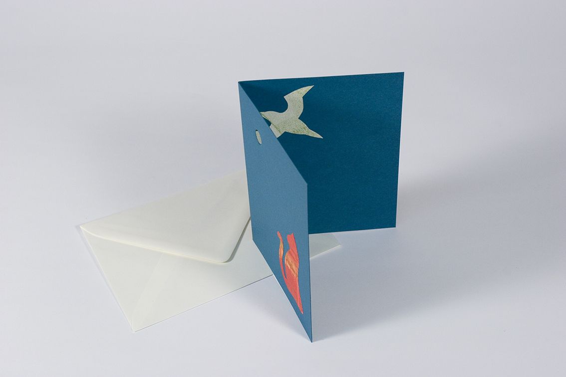  Tierkarte "Katze und Vogel", Karten